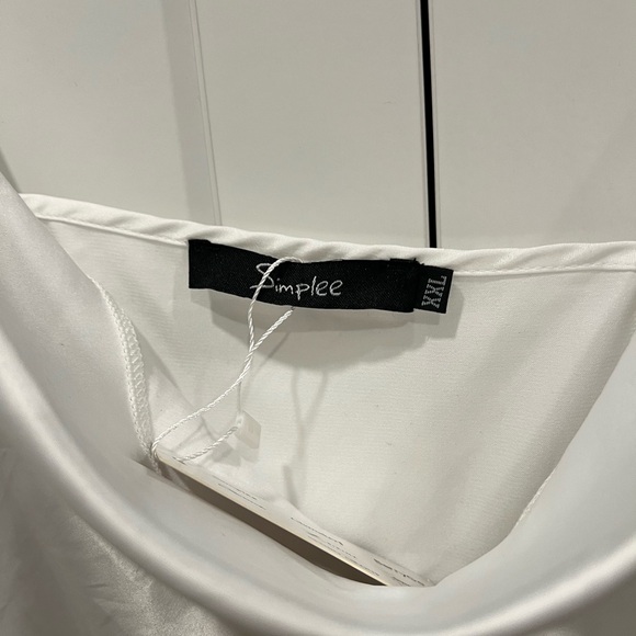 NWT Simplee apparel scoop neck white satin tank size xxl - Picture 2 of 5